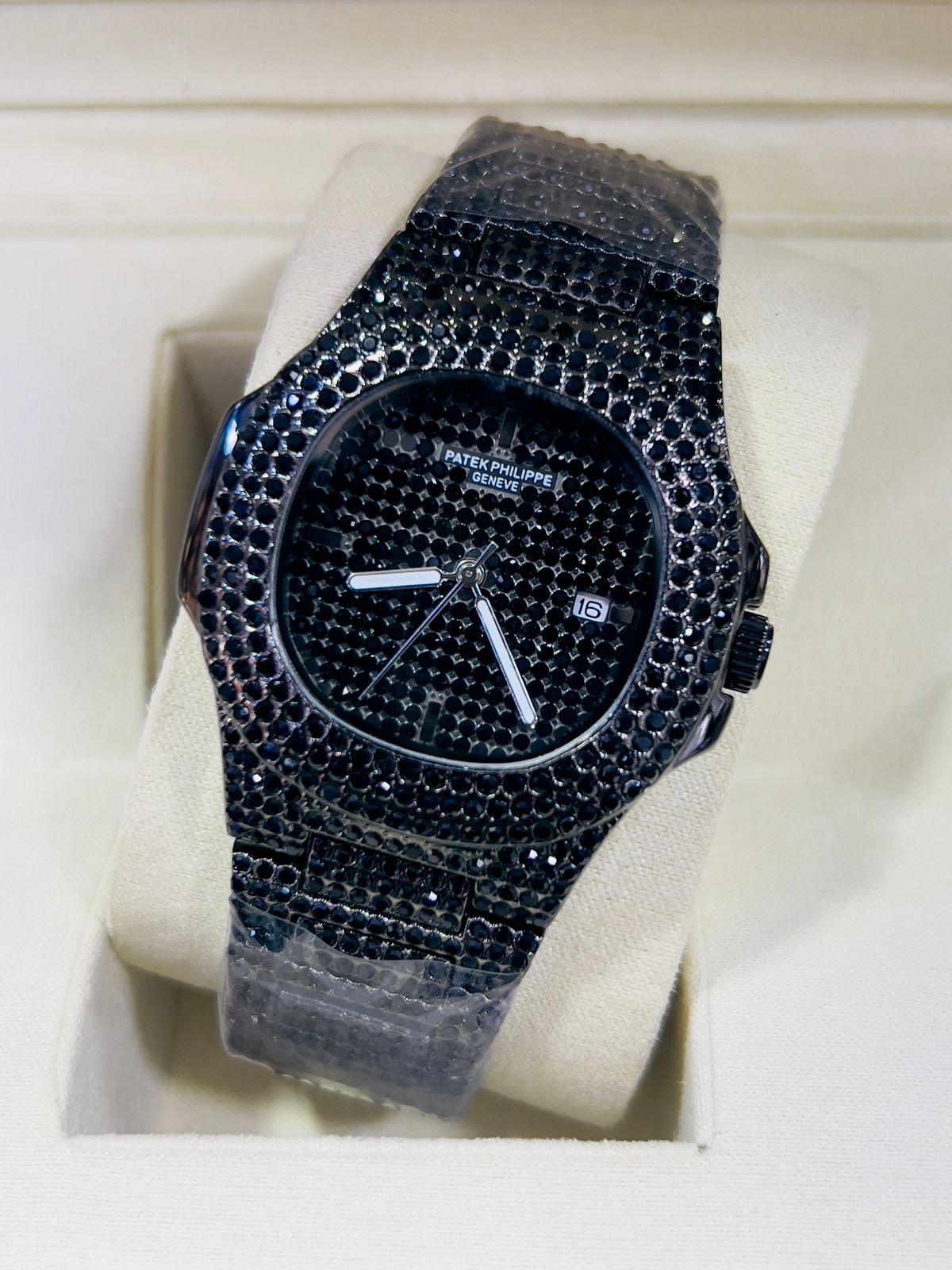 pp Black iced stones with date